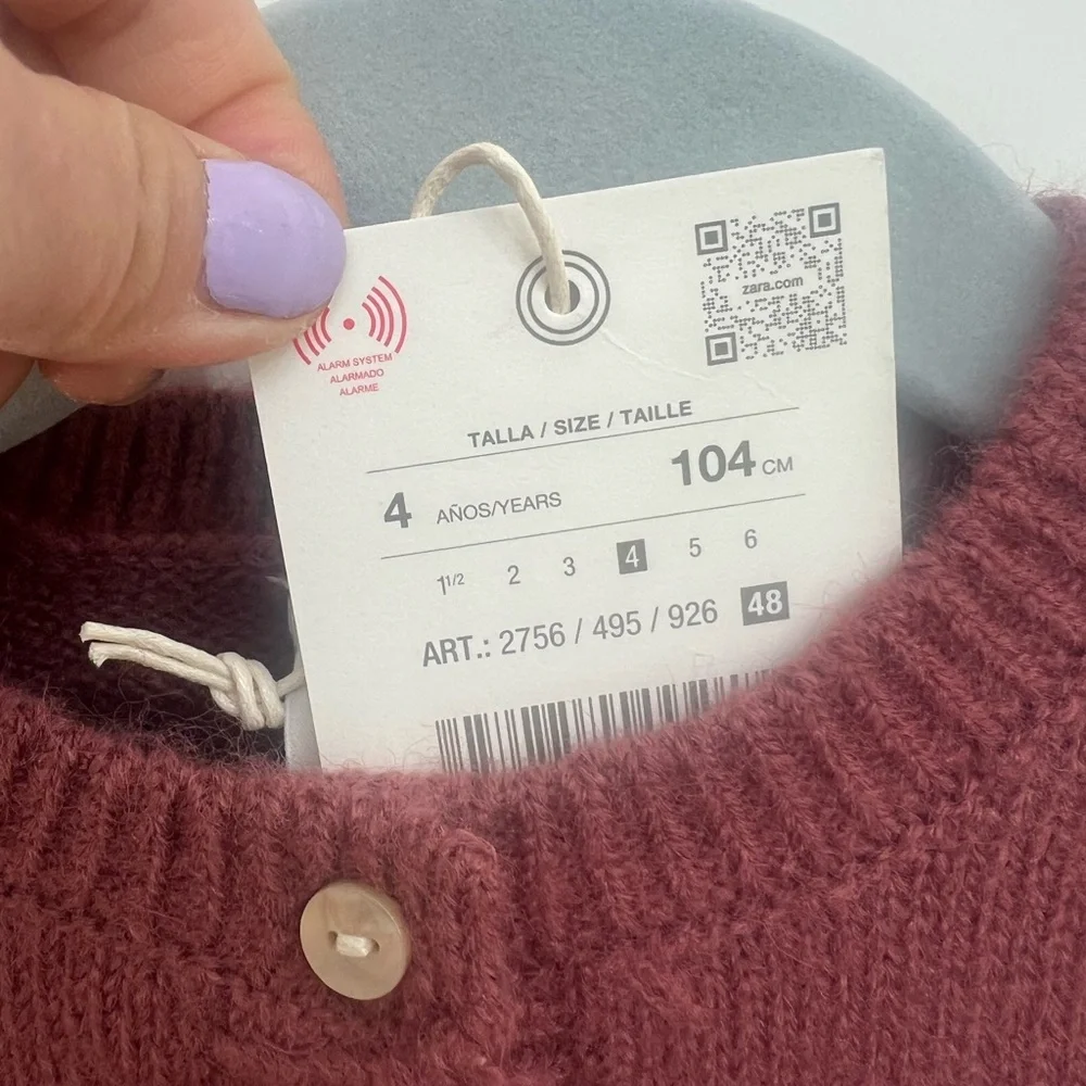 Zara Kids Ruffled Cardigan - Mauve - Picture 5 of 7